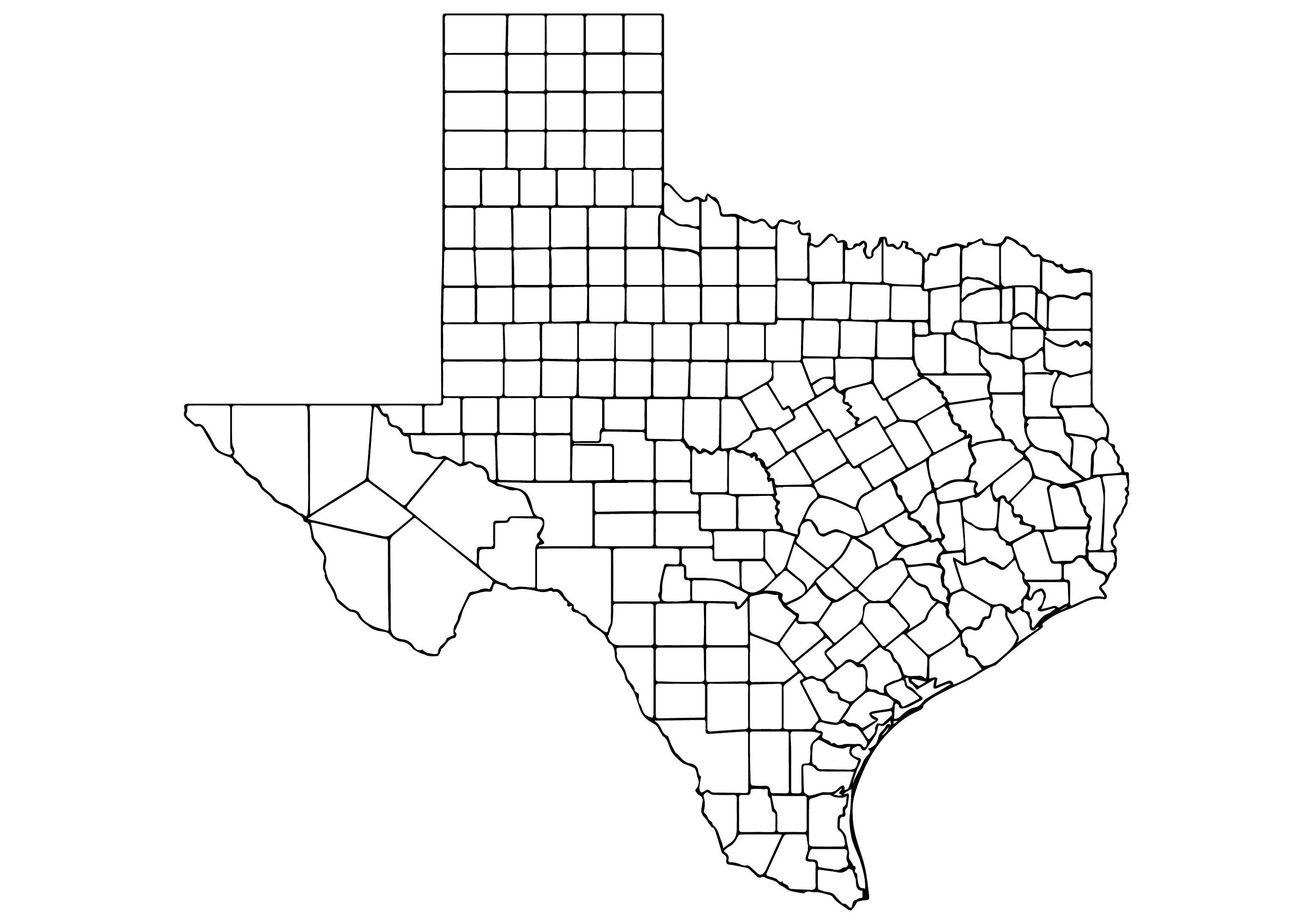 Texas County Map Digital Vector .ai, .svg, .png, .dwg - Etsy UK