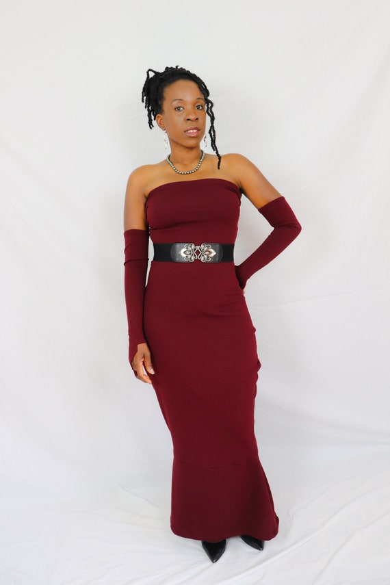 burgundy mermaid bridesmaid dresses Wedtrend Women Lilac Long Bridesmaid Dress with Slit A Line V Neck Tiered  Wedding Guest Dress – WEDTREND main image 0