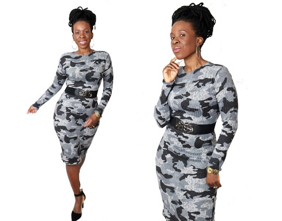 Camo Dress for Women Sweater Dress 