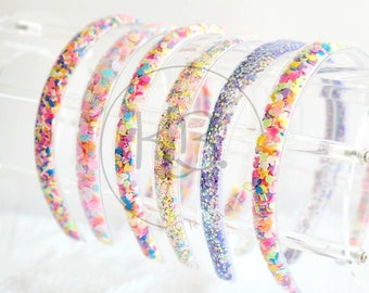 confetti shaker headband, sprinkle headband, stocking stuffer, quicksand headband, glitter headband, headband for girls, gift for girls