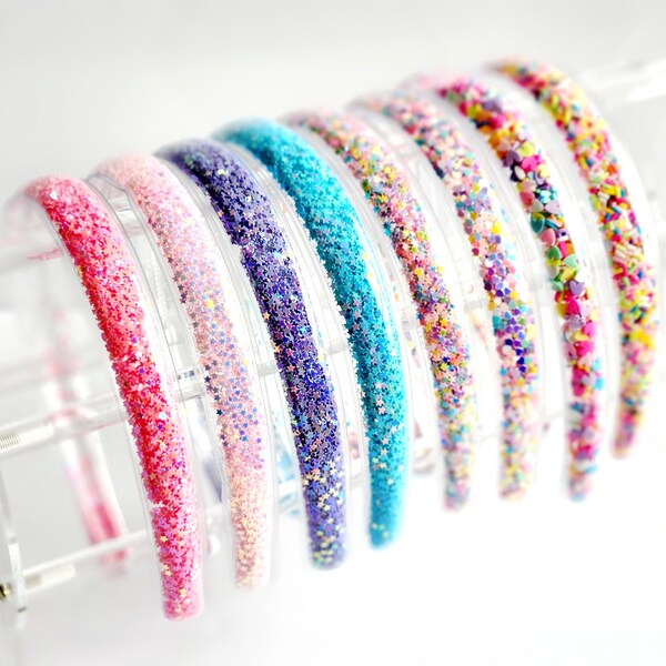 confetti shaker headband, sprinkle headband, stocking stuffer, quicksand headband, glitter headband, headband for girls, gift for girls
