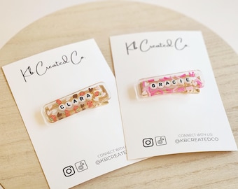 Fermaglio per capelli con nome personalizzato glitterato, fermagli per capelli, regalo di compleanno per ragazza, fermaglio per capelli personalizzato, fermaglio per capelli di San Valentino, fermaglio per capelli di compleanno