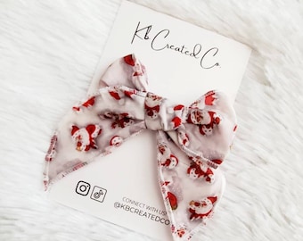 Santa Hair Bow Clip: Baby's First Christmas Hair Accessory