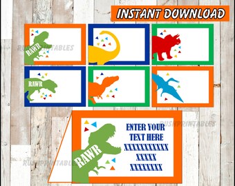 dinosaur food label etsy