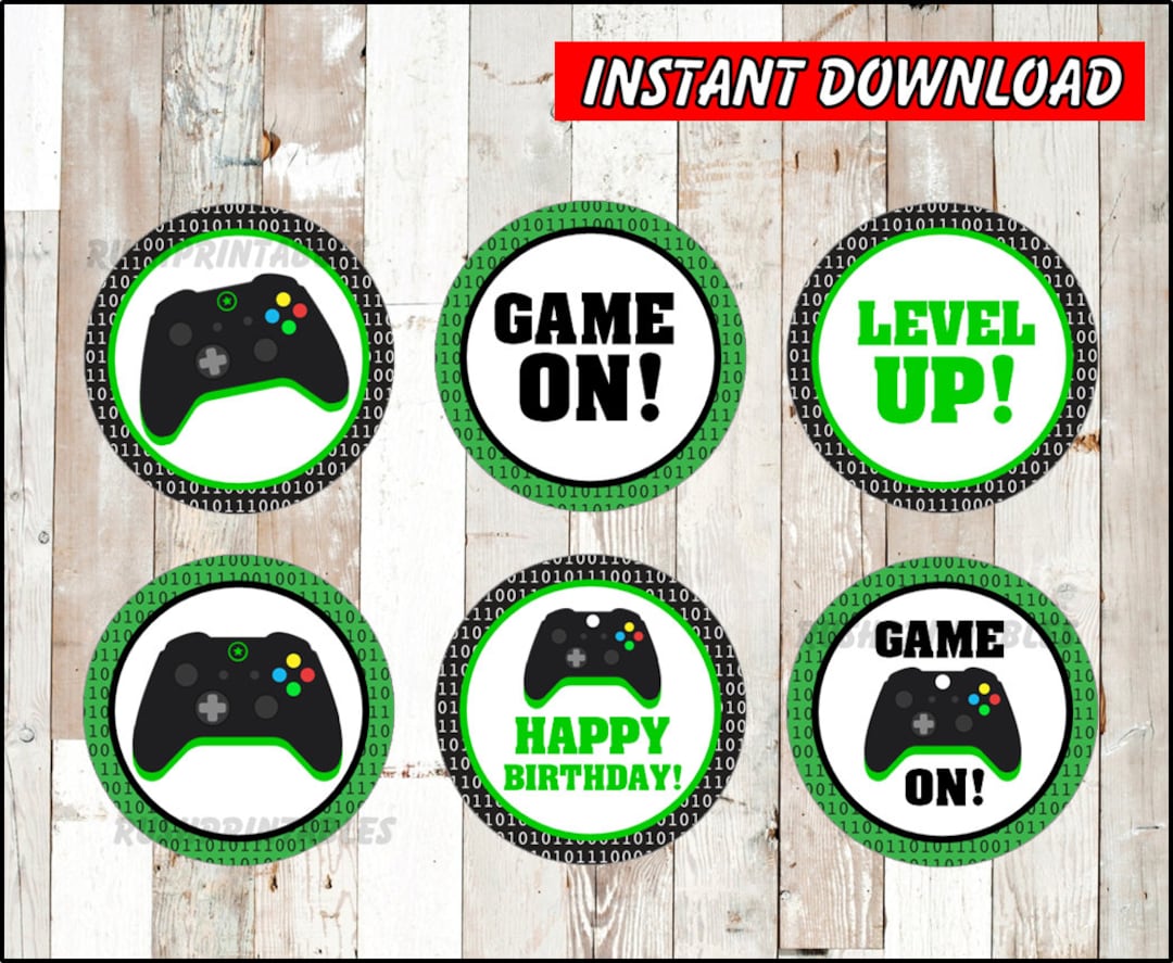 Gamer Cupcakes Toppers Instant Download Video Game Party - Etsy Australia