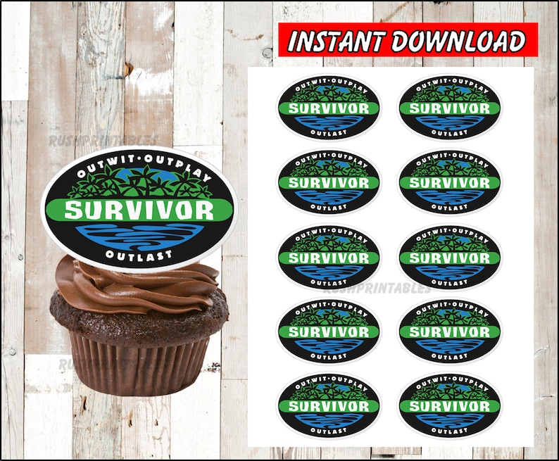 Survivor TV Show Cupcakes Toppers Instant Download, Survivor TV Show ...