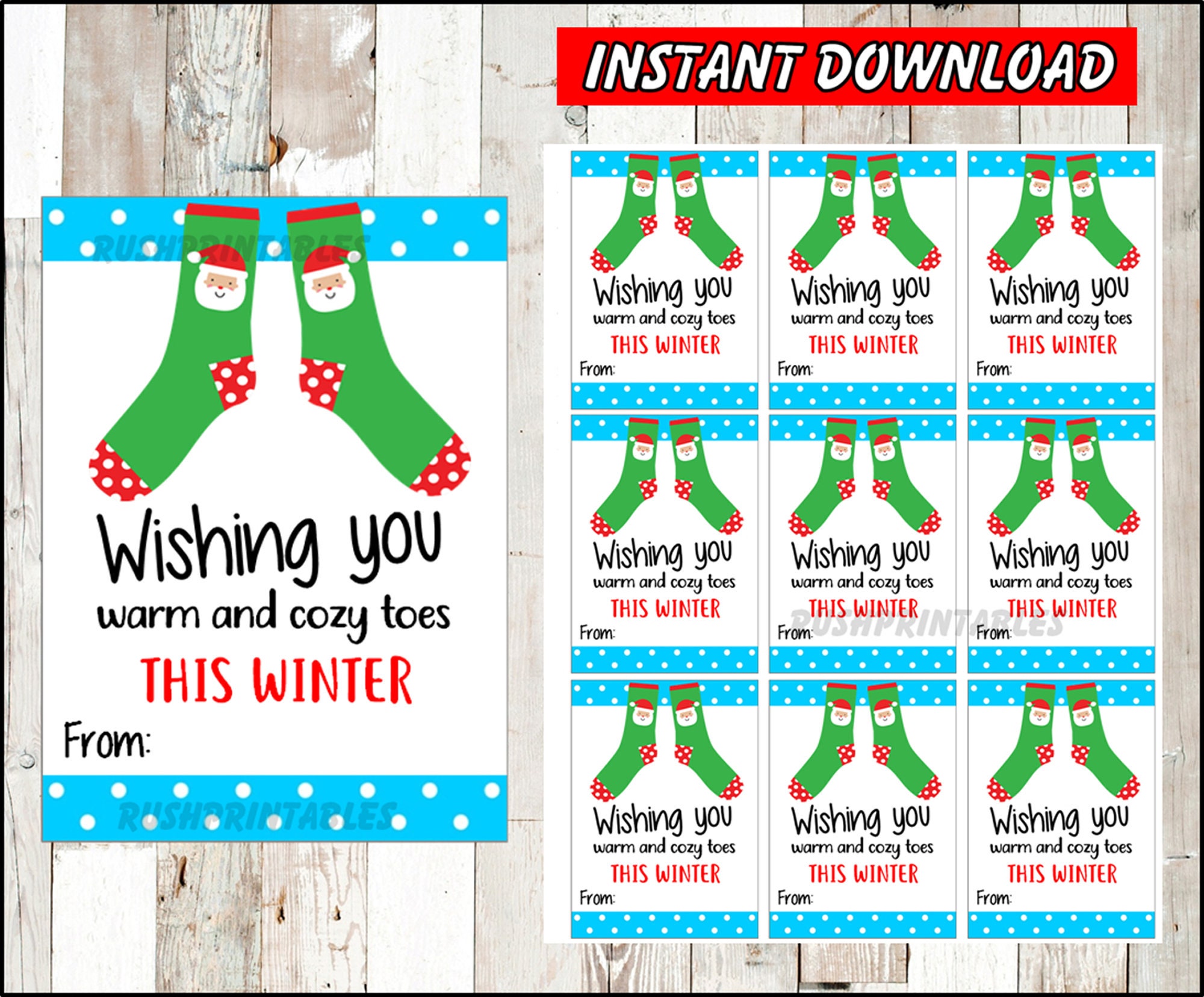 Free Printable Christmas Sock Tags - Printable Templates