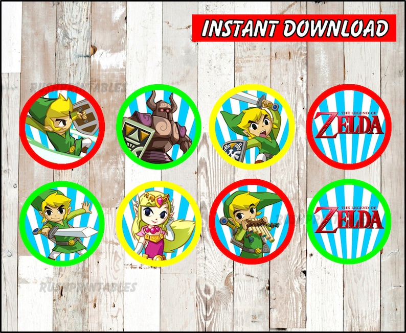 The Legend of Zelda Toppers instant download Printable Zelda Etsy
