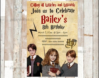 Harry Potter invitation, Harry Potter Birthday invitation, Harry Potter party Invitation Digital File