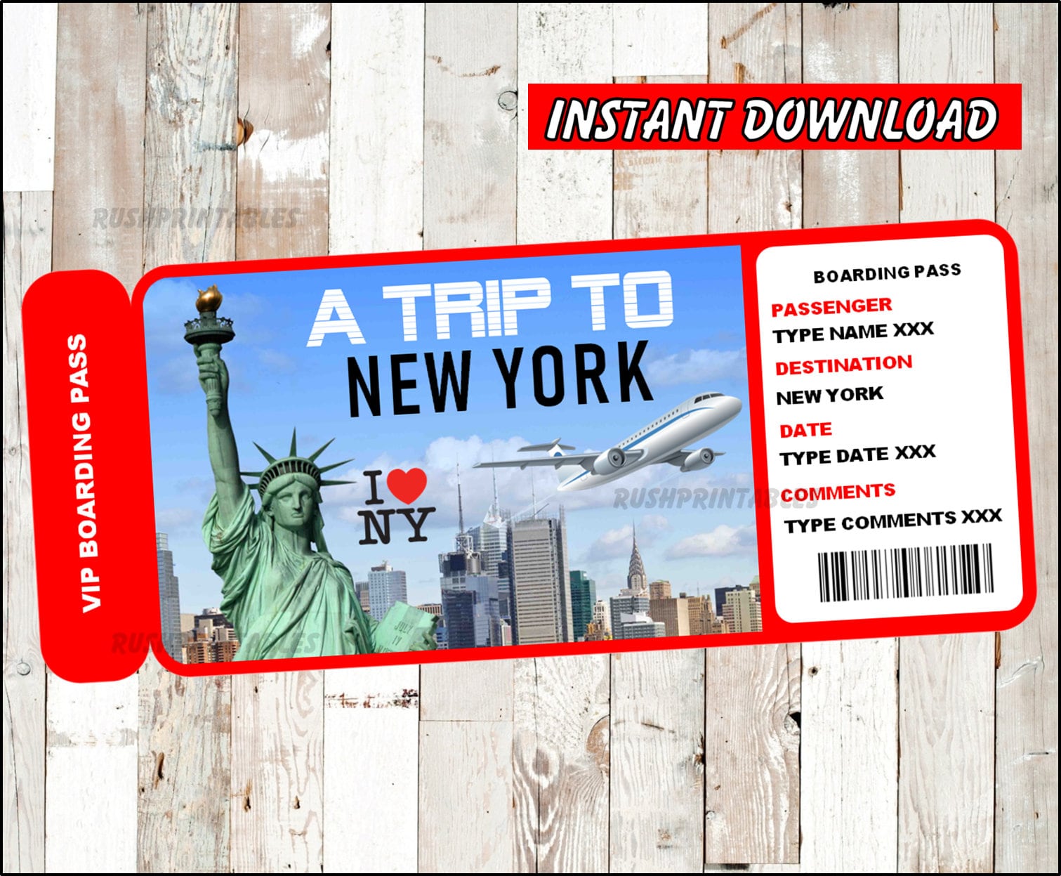 Printable Ticket To New York Boarding Pass Customizable Etsy Printable Ticket To New York Boarding Pass Customizable Etsy