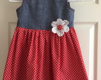Patriotic girls size 5 dress