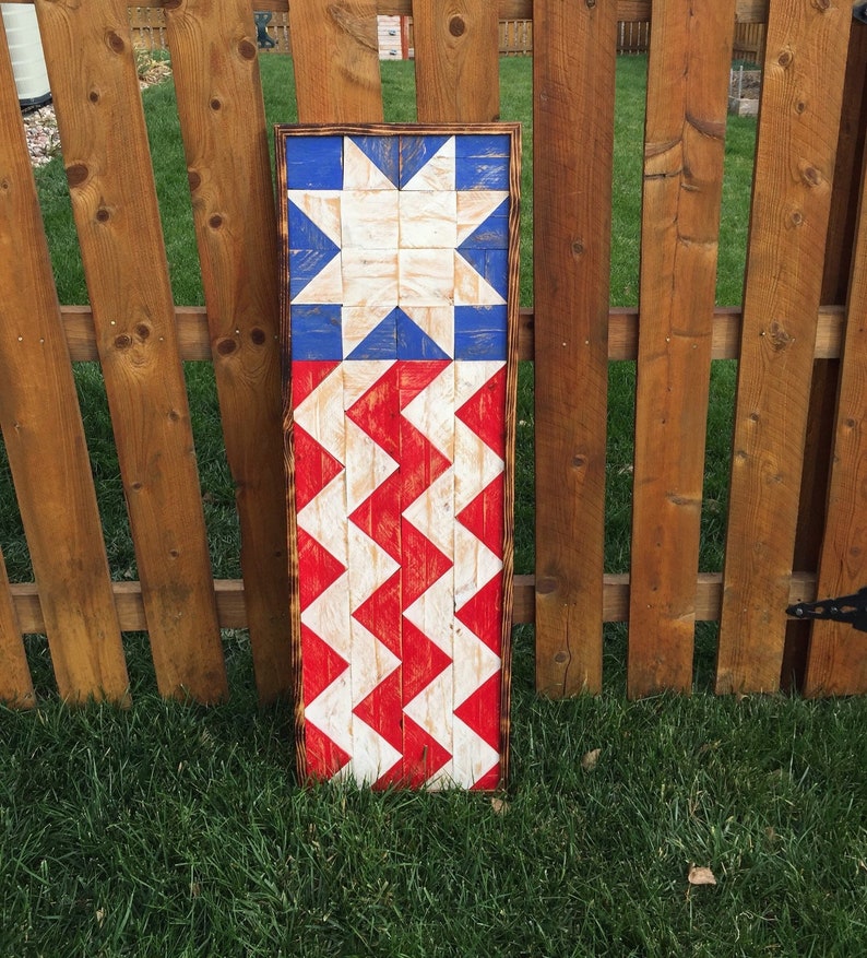 64 Piece 16x49 American Flag Barn Quilt Tribute Etsy