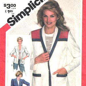 1980s Unlined Jacket Sewing Pattern: Simplicity 5366 Sizes 12 14 16