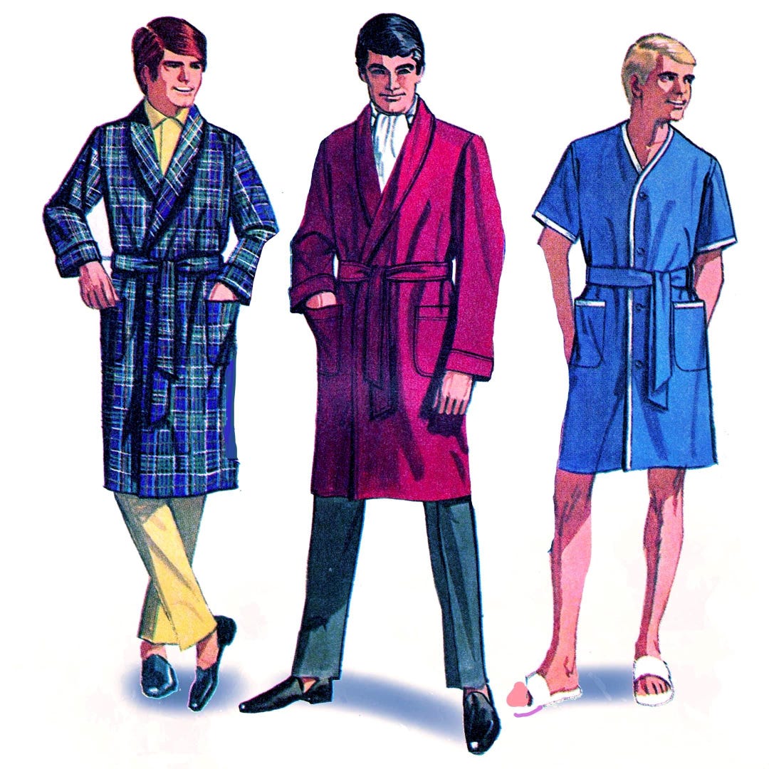 Male Robe Pattern 1960s Men's Robes UNCUT Sewing Pattern: Simplicity 7935 - Medium 38 ...