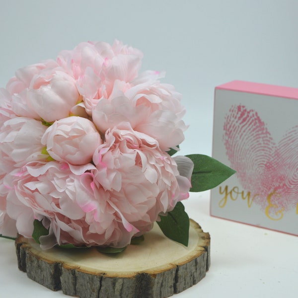 BQ0322 Soft touch 10 Heads Pink Peony  Bouquet - Artificial Flower Bouquet, Artificial Flower, Wedding Bouquet, Bridesmaid Bouquet