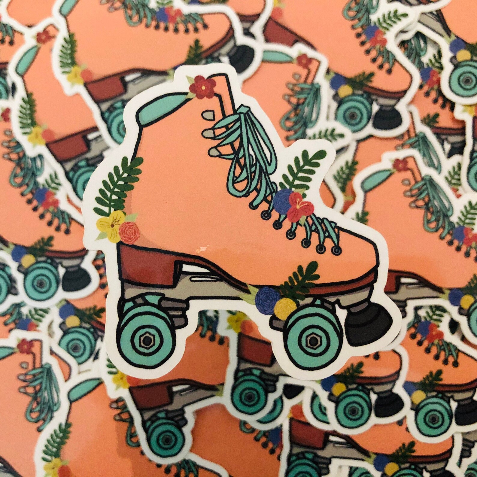 Roller Skate Sticker Quad Skate Vinyl Water and Weather Etsy