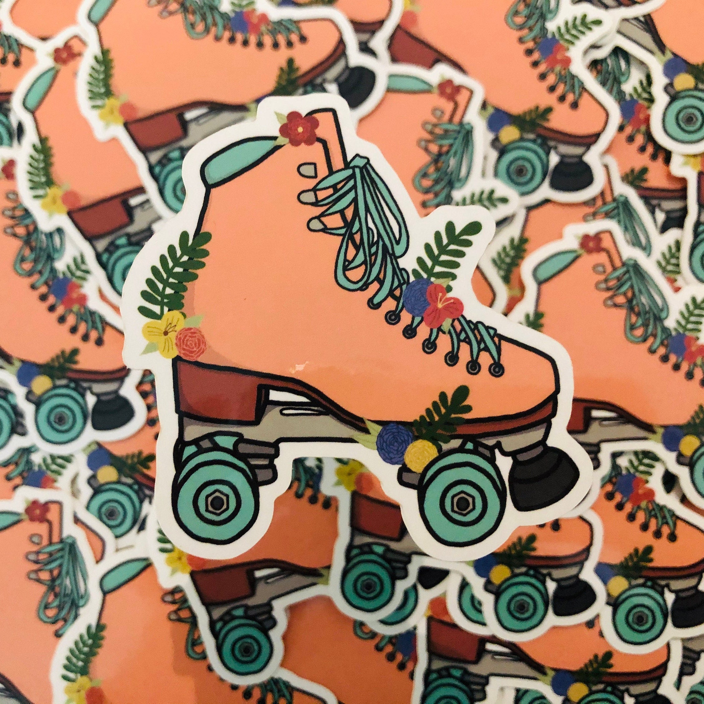Roller Skate Sticker Quad Skate Vinyl Water and Weather Etsy