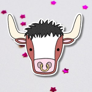 Longhorn Bull Sticker | Water and Weather Resistant Sticker for Laptop, Bumper, Water Bottle, Notebook