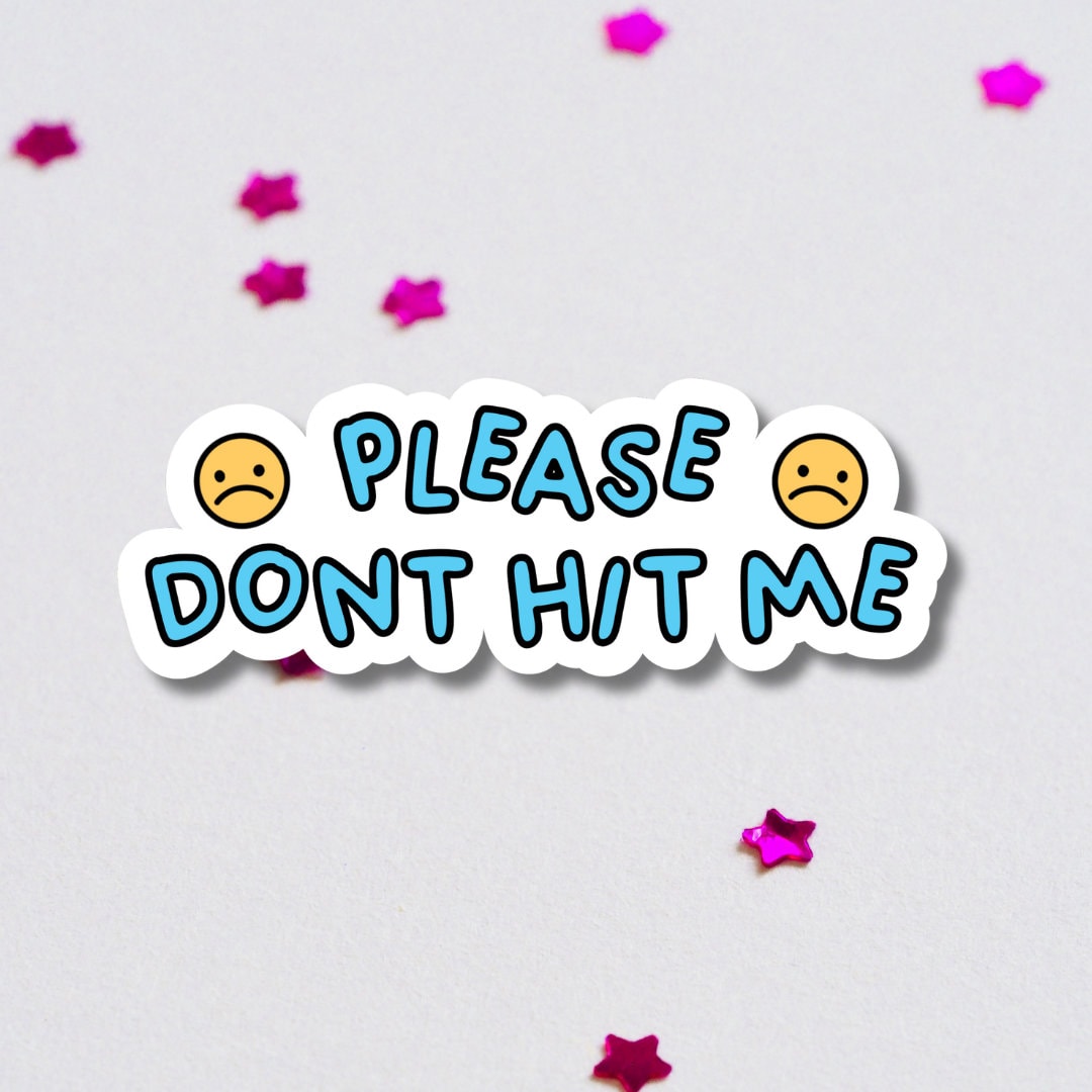 Please Don't Hit Me Mini Bumper Vinyl Sticker | Quote Decal ...