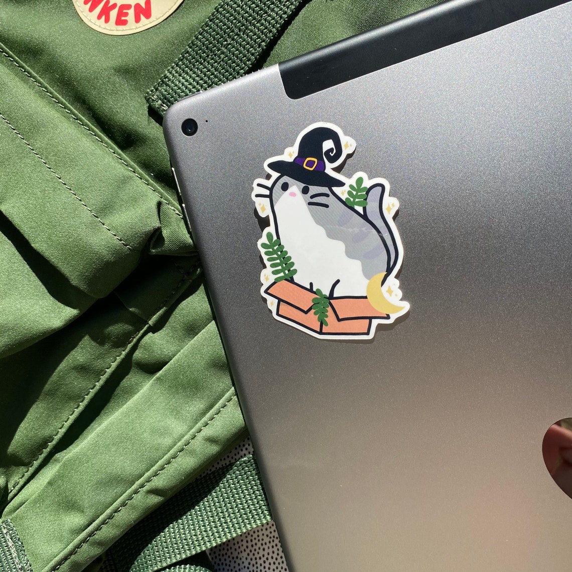 Witch Hat Cat Vinyl Sticker Halloween Kitty Water Resistant | Etsy