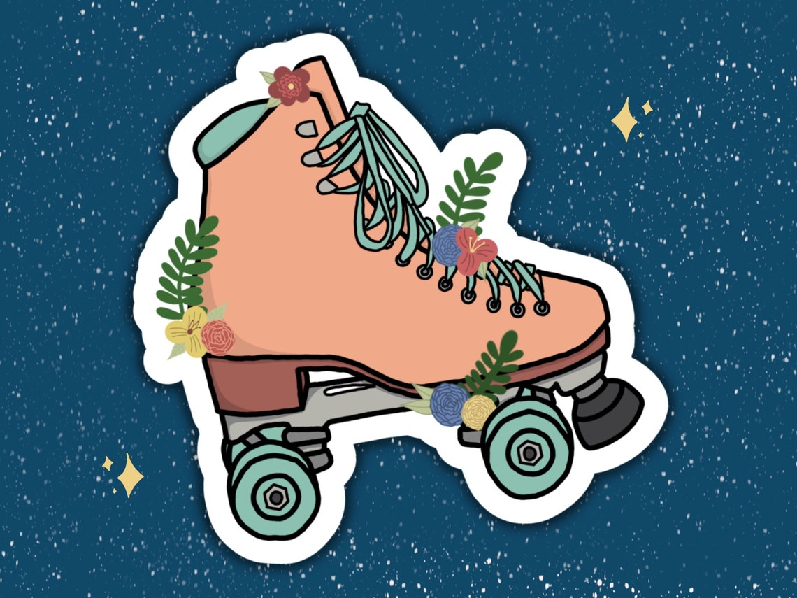 Roller Skate Sticker Quad Skate Vinyl Water and Weather Etsy