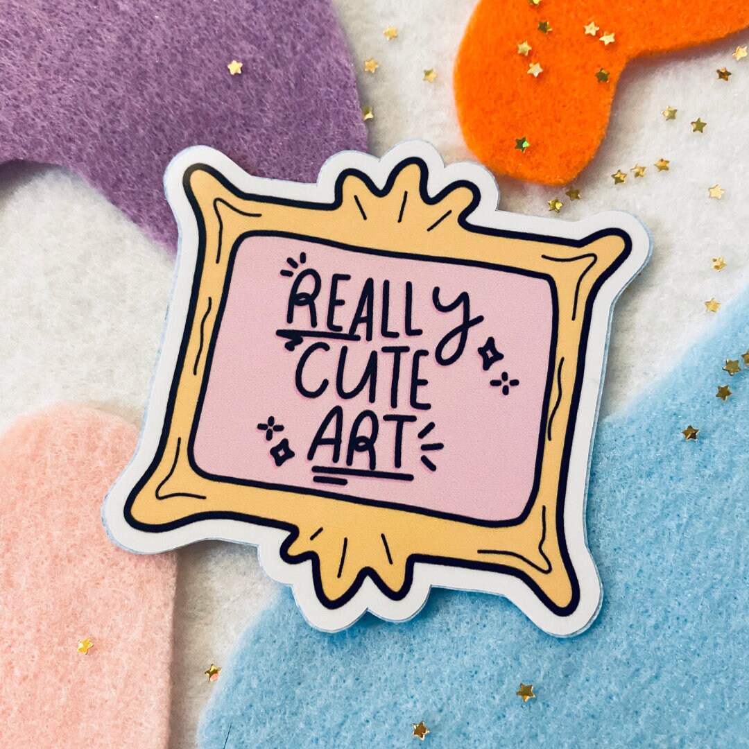 Really Cute Art Vinyl Sticker | Vintage Frame Decal | Waterproof - Etsy