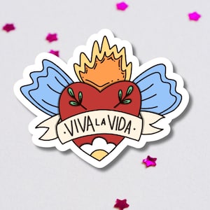 Viva La Vida / Adesivo Fiore Sacro Cuore / Decalcomania resistente alle intemperie