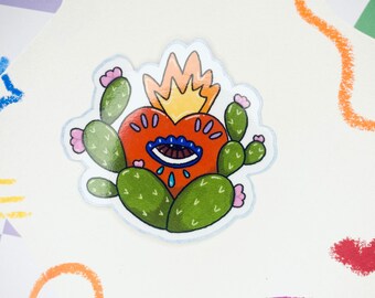 Cactus Sacred Heart Vinyl Sticker | Mexico Decal | Waterproof, Glossy