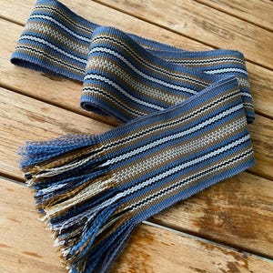Extra wide gray woven belt 4&quot; hand crafted sash Unisex Christmas gift
