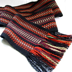 Extra wide Cossack woven sash belt 4&quot; Black and red hand crafted waistband Ethnic cummerbund for folk shirt Unisex Christmas gift