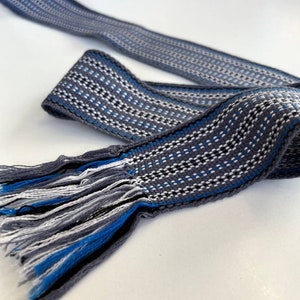 NEW! Gray woven belt Hand crafted striped waistband 2&quot; wide unisex ethnic sash Slavic boho belt Christmas gift