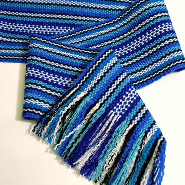 Extra wide Cossack woven sash belt, 4" Blue Ukrainian hand crafted waistband, Ethnic cummerbund for folk shirt, Unisex Christmas gift