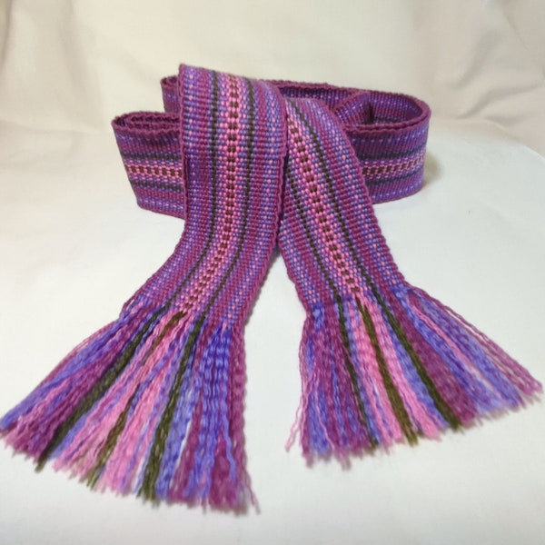 NEU! Sehr peri gewebter Gürtel Lila handgefertigter Bund Violet unisex ethnische Schärpe slawische Boho Geschenk Weihnachtsgeschenk