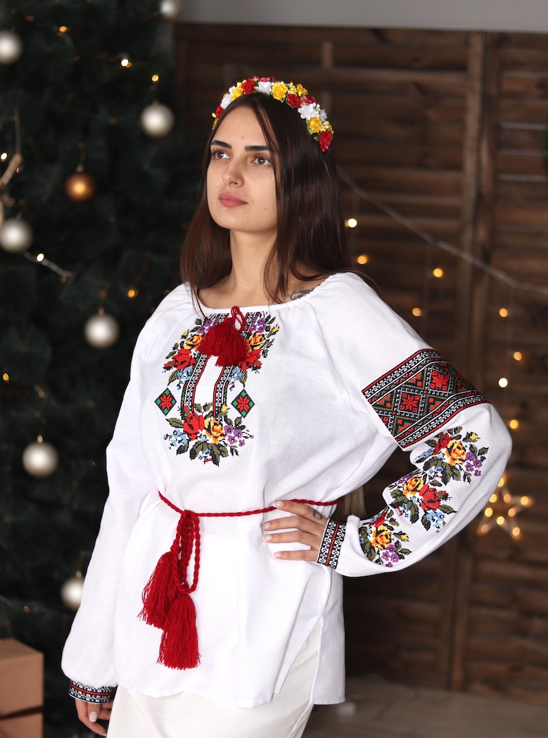 Romanian Embroidered Blouse for Women Ukrainian Ethnic | Etsy