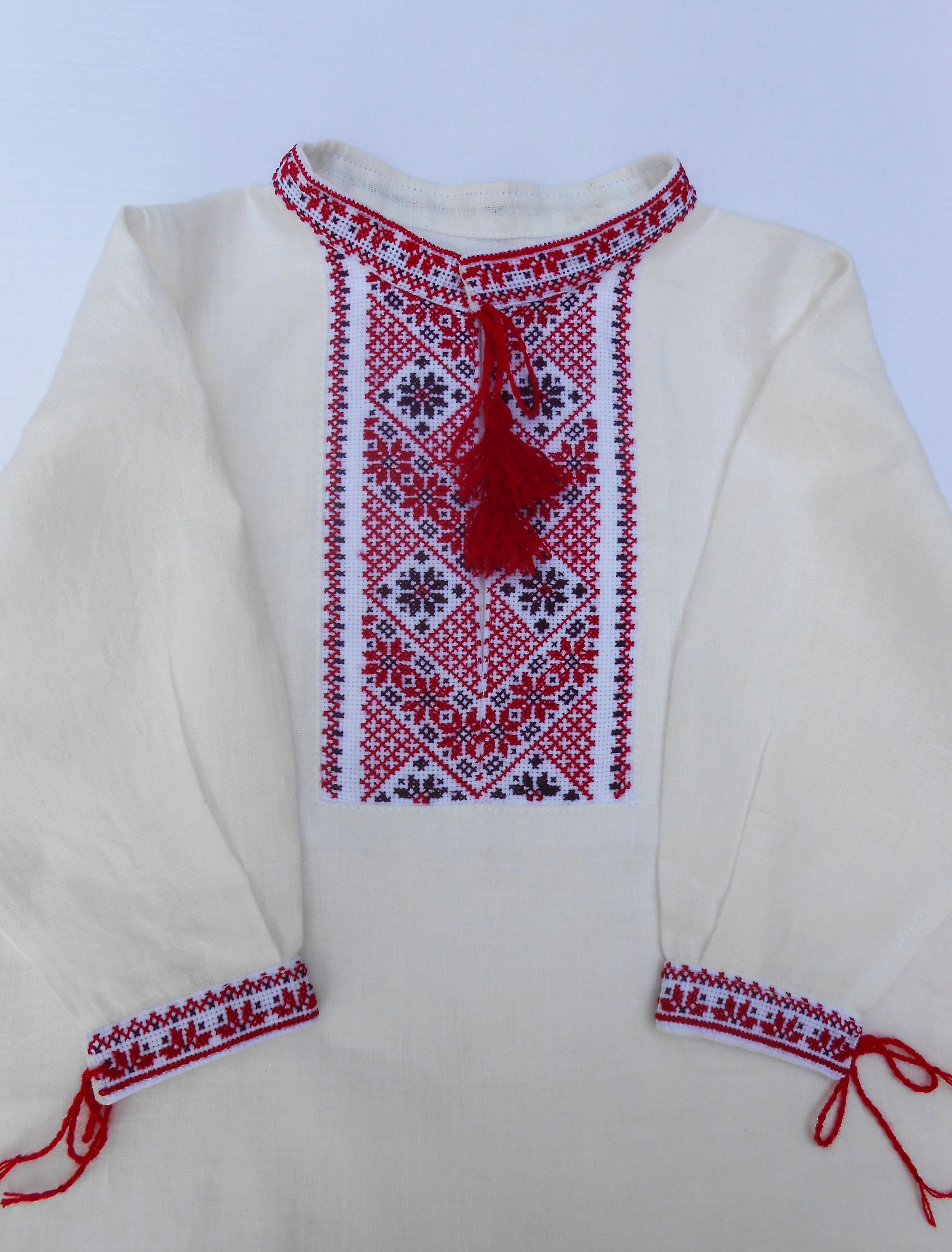 Ukrainian Hand Embroidered White Shirt for Boys Ethnic Cross - Etsy