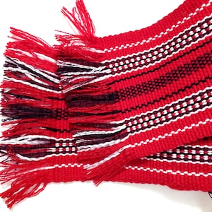 Cinturón tejido cosaco extra ancho de 10 cm, cinturilla roja ucraniana hecha a mano para camisa bordada, regalo étnico unisex para Navidad.