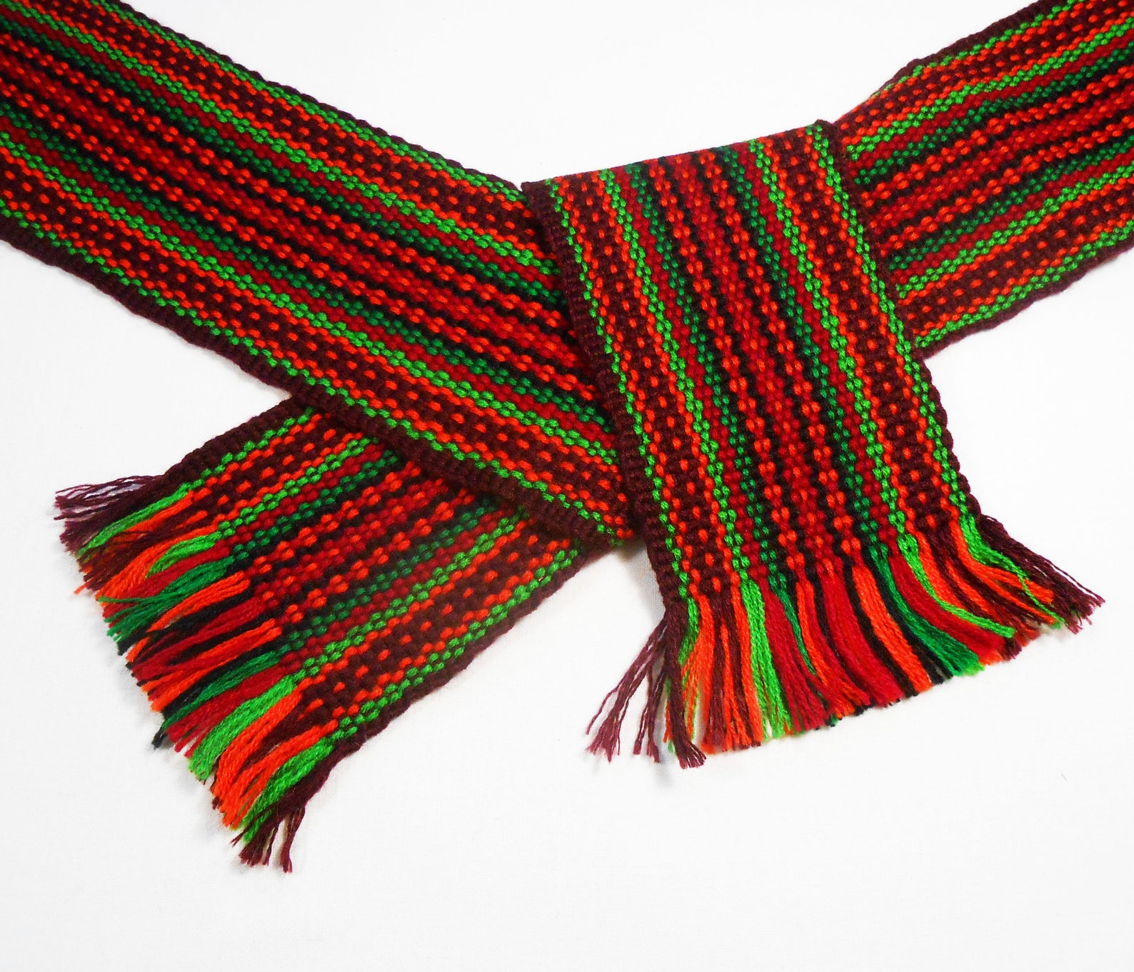 Extra Wide 4 Hand Woven Sash Ethnic Red Green Belt Etsy