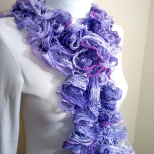 Very peri ruffle shawl for women Purple layered scarf for lady Decorative lightweight wrap Romantic spring outfit Christmas gift