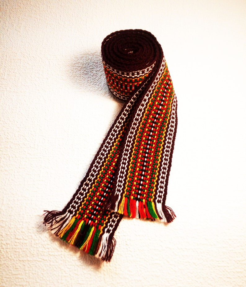 Rainbow hand woven belt LGBT sash Brown orange yellow green girdle for lesbian Gay pride Unisex colorful sash for jeans Easter gift