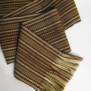 Extra wide Cossack woven sash belt, 4&quot; Beige & brown Ukrainian hand crafted waistband, Ethnic Unisex Christmas gift