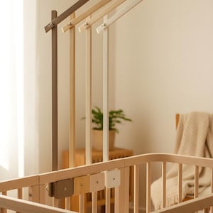 Brazo móvil de cuna de madera blanca: accesorio para cuna de bebé para la habitación del bebé