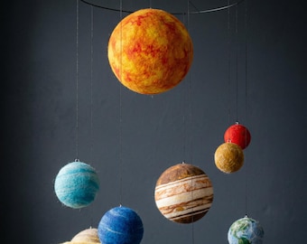 大型太陽系惑星モビール、吊り下げ式太陽と惑星モデル、宇宙の子供部屋