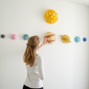 3D Wall Planets – Stick-On Solar System Decor • Space Wall Set for Kids Room or Playroom