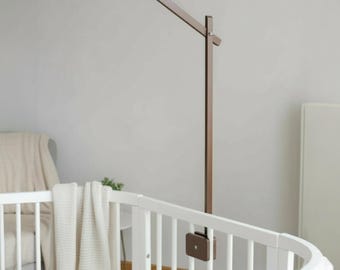 Brown Wooden Baby Mobile Hanger – Nursery Crib Attachment