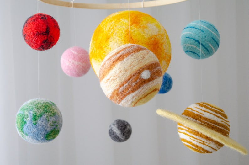Planètes mobiles comme décor d'espace pour chambre d'enfant sur le thème de l'espace image 2