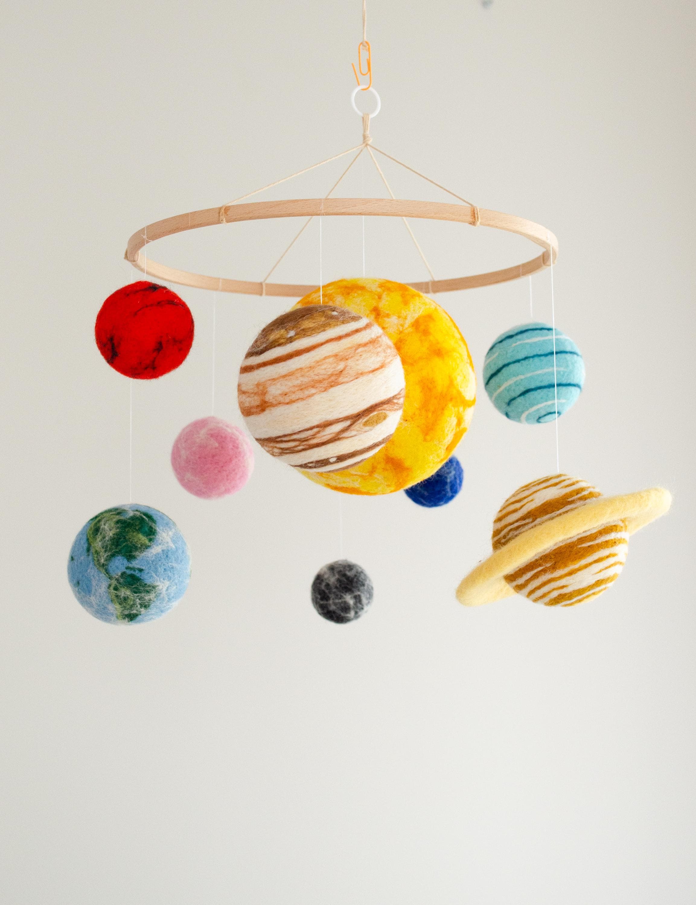 Planets Mobile for Nursery • Handmade Felt Planets • Space Decor
