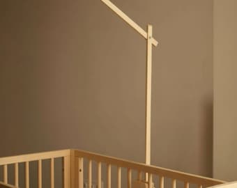 Natural Wooden Baby Mobile Holder – Universal Crib Attachment