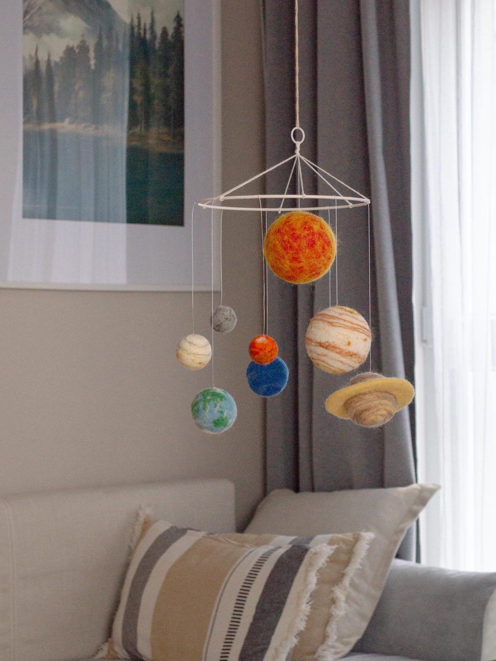 Felt Mini Solar System Mobile: Planet Decor for Space Themed Nursery - Etsy