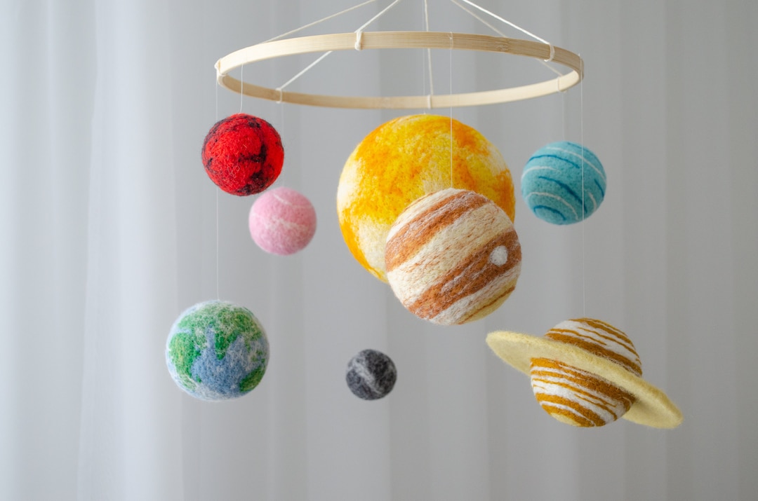 Felt Solar System Mobile • Montessori Baby Crib Mobile • Space Nursery ...