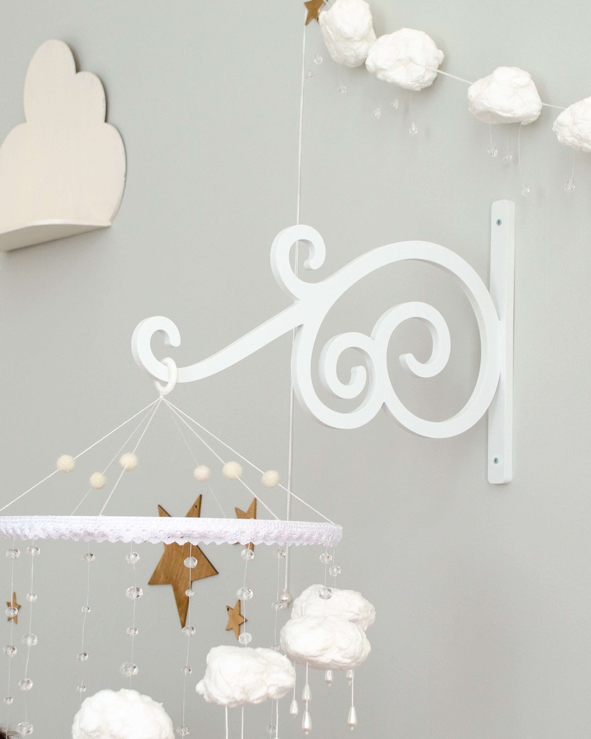 Wall Mounted Baby Mobile Arm White Wall Baby Mobile Hanger Etsy Uk